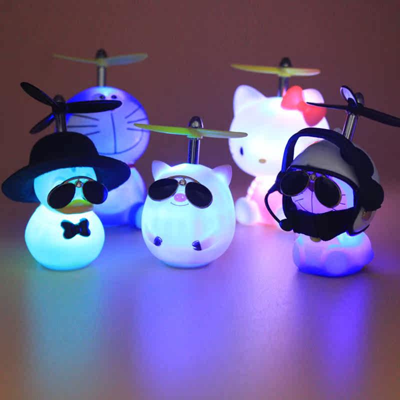 Net Red Electric Vehicle Small Yellow Duck Bamboo Dragonfly Electric Car Decoration Small Accessories Bike Locomotive Car Load Pendulum