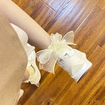 Spring and summer new jk big butterfly knots socks Raptors cotton socks Women Lolita 100 lap days Cute Pure Color Midbarrel Socks