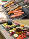 Stainless steel single-layer barbecue mesh with handle square mesh rectangular barbecue mesh outdoor home barbecue bacon pat