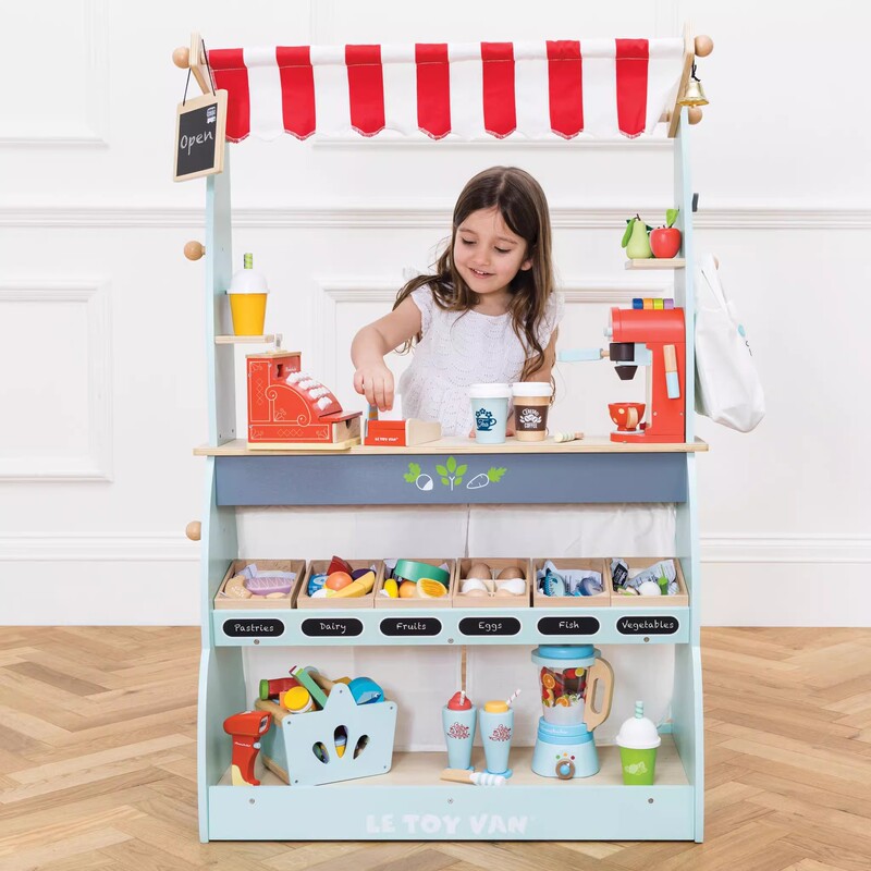 British Le Toy Van Three-Story Coffee Shop Play House Toy Plush Storage Rack Wooden Christmas Style British Le Toy Van Three-Story Coffee Shop Play House Toy Plush Storage Rack Wooden Christmas Style