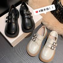 British style small leather shoes 2023 new single shoes college style thick-soled genuine leather loafers summer Mary Jane womens shoes