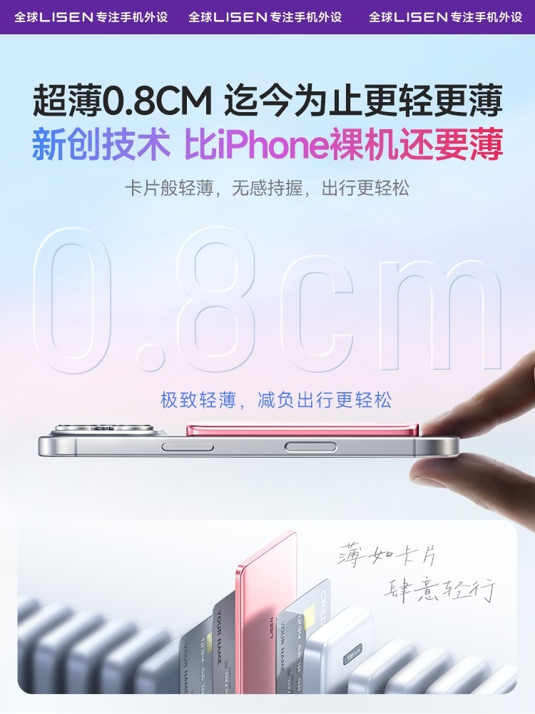 [Power Bank with 3C Certification, Suitable for Airplanes]Magnetic 2026 New Model Compatible with Apple Magsafe 16, Ultra-Thin, Compact, Portable, 10000Mah, Genuine for iPhone 15, Official for iPhone 14, Exclusive for Li Sen