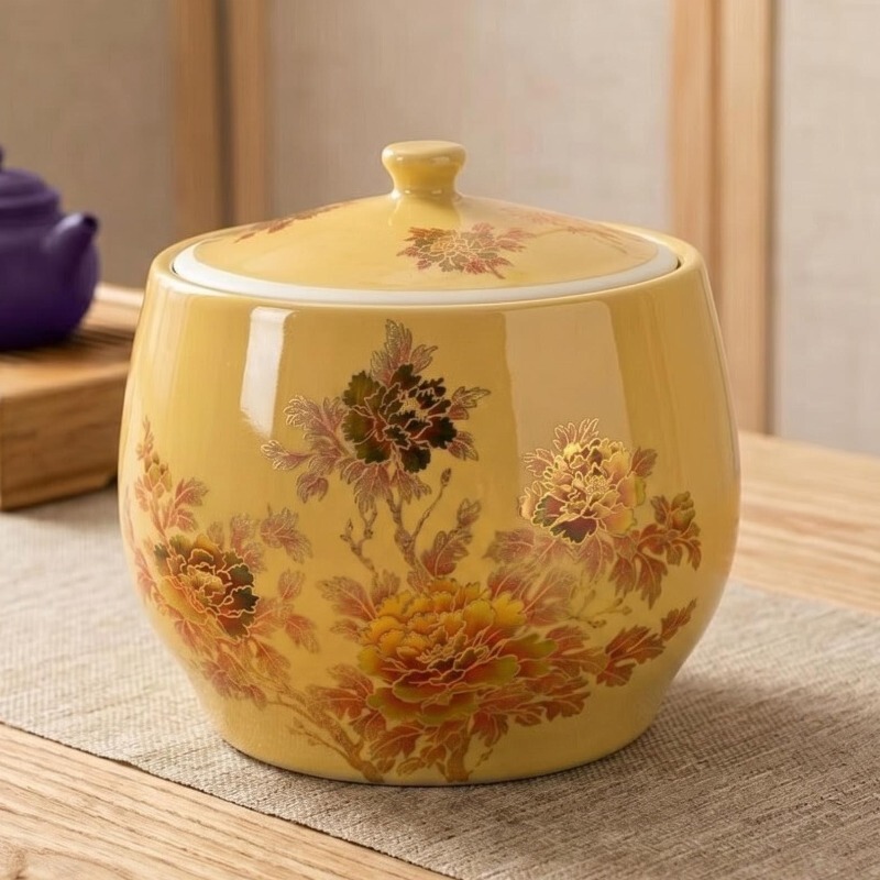 Jingdezhen Rice Container, Household Rice Jar, Ceramic with Lid, Sealed Surface Jar, Moisture-Proof and Insect-Proof, 10/20/ 15kg Kitchen Storage Jar Jingdezhen Rice Container, Household Rice Jar, Ceramic with Lid, Sealed Surface Jar, Moisture-Proof and Insect-Proof, 10/20/ 15kg Kitchen Storage Jar