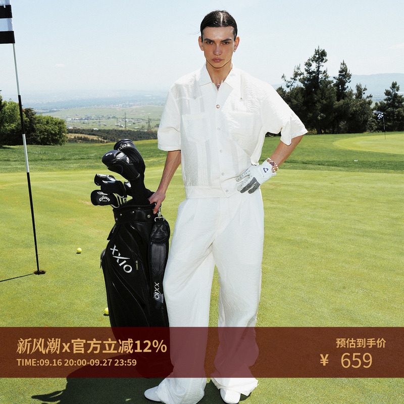 Glacierboy | Old Money Style Misty White·Silk with a Three-Dimensional Texture Dry Silk Short-Sleeved Shirt/Casual Pants Glacierboy | Old Money Style Misty White·Silk with a Three-Dimensional Texture Dry Silk Short-Sleeved Shirt/Casual Pants