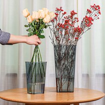 Acrylic woke flower barrel French style deep water flower shop special large number plastic transparent flowers waking up bucket home to raise flower casks