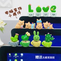 ins cute mini cartoon station computer perimeter decoration small swing piece display decoration creative desktop small