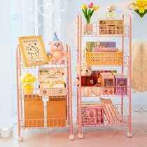 Small cart shelves Snack Shelf Mesh Red Ins Wind Headboard Floor Bedroom Bookshelves Dormitory Good Things Rental House Gods