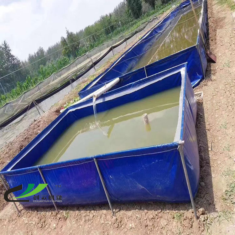 Outdoor Easy-folding Canvas Fish Pond Brocade Carp Pool Thickened Knife Scraping Cloth Breeding Pool Bracket Waterproof Bugfish Pool