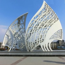 Outdoor square large stainless steel sculpture garden landscape sketch urban luminous creative stainless steel landscape sculpture