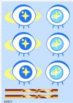 68807 full page glue small star eyes star moon universe planet dishes tableware chopsticks pattern water sticker