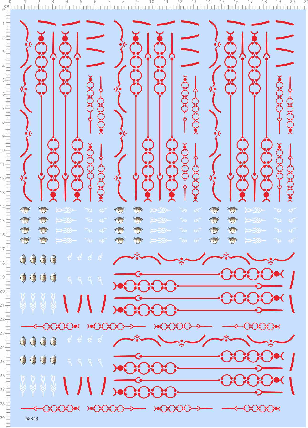 68343 whole edition of glue 1 6 Altoglia with sword tattooy dresses Sasaki eye water stickers custom-made-Taobao