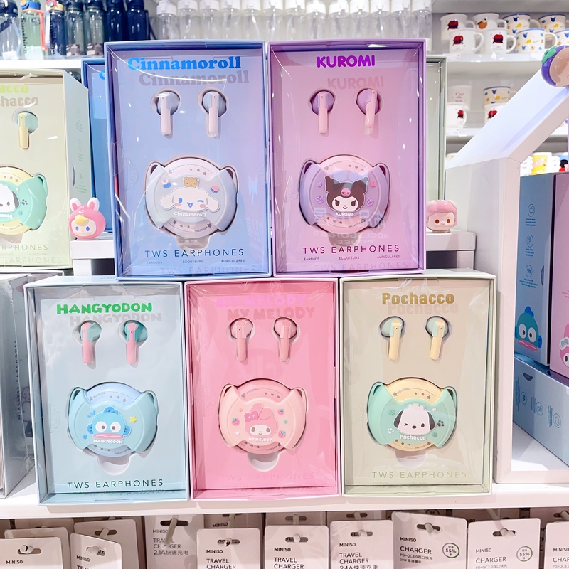 Miniso Sanrio Series Cinnamoroll My Melody Pochacco Donut Tws Bluetooth Headphones