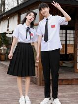 Student Summer Graduation Season Clothing Large Swing Dress Butterfly Silk Tie Inlen College Wind Choral Costume School Uniform