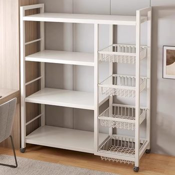 Kitchen storage rack floor-standing multi-layer vegetable basket storage rack multi-functional microwave oven rack storage rack