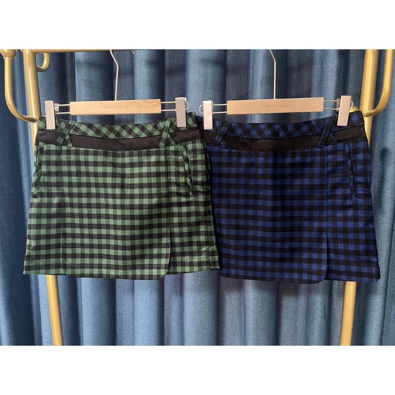 29t14 Autumn/Winter New Golf Women's Short Skirt with Thickened Plaid Elements, Warm Sports Skirt with Safety Shorts
