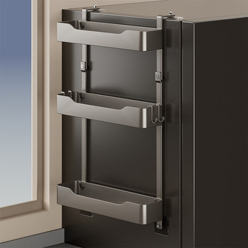 Kitchen refrigerator storage rack side storage outside
