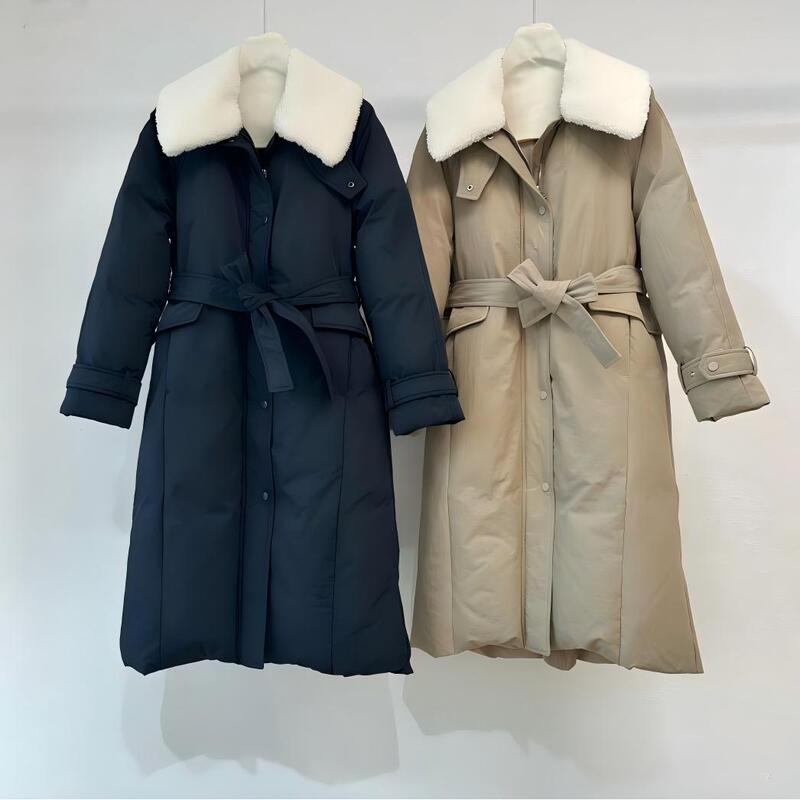 Special Offer~ Korean Winter 25 Slim-Fit Waist-Cinching Warm Mid-Length down Jacket for Women with Fur Collar and Thick Lapel Special Offer~ Korean Winter 25 Slim-Fit Waist-Cinching Warm Mid-Length down Jacket for Women with Fur Collar and Thick Lapel