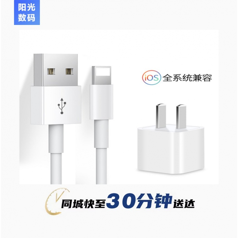 【Same-Day Delivery】Brand Compatible iPhone 13 Data Cable, Extended Cable for iPhone 12, 8 Plus, 14, Apple 12 Pro Max Charger, Old Model Phone Charger, 5W Charging Head, Low-Power Charger