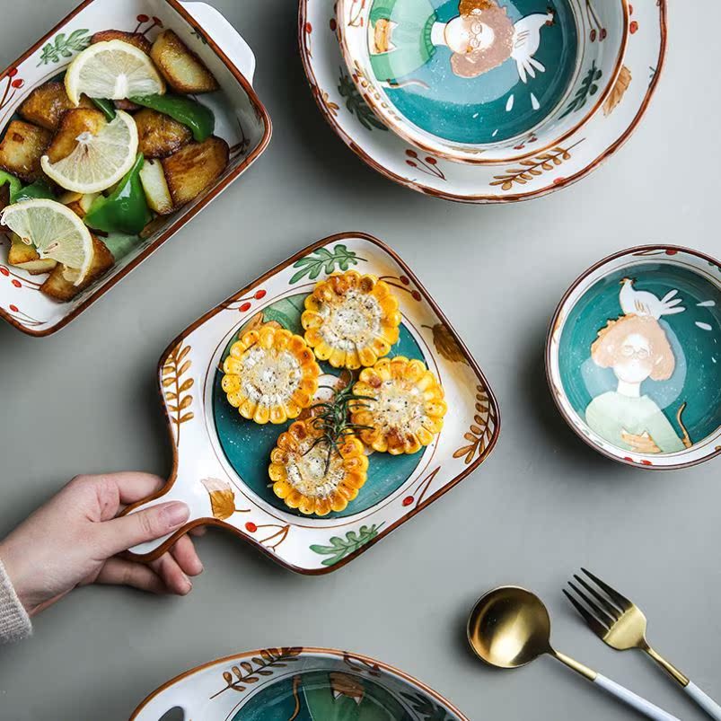 Cooking dishes for home use 2021 new net red set of particularly good-looking dishes, exquisite and beautiful dishes