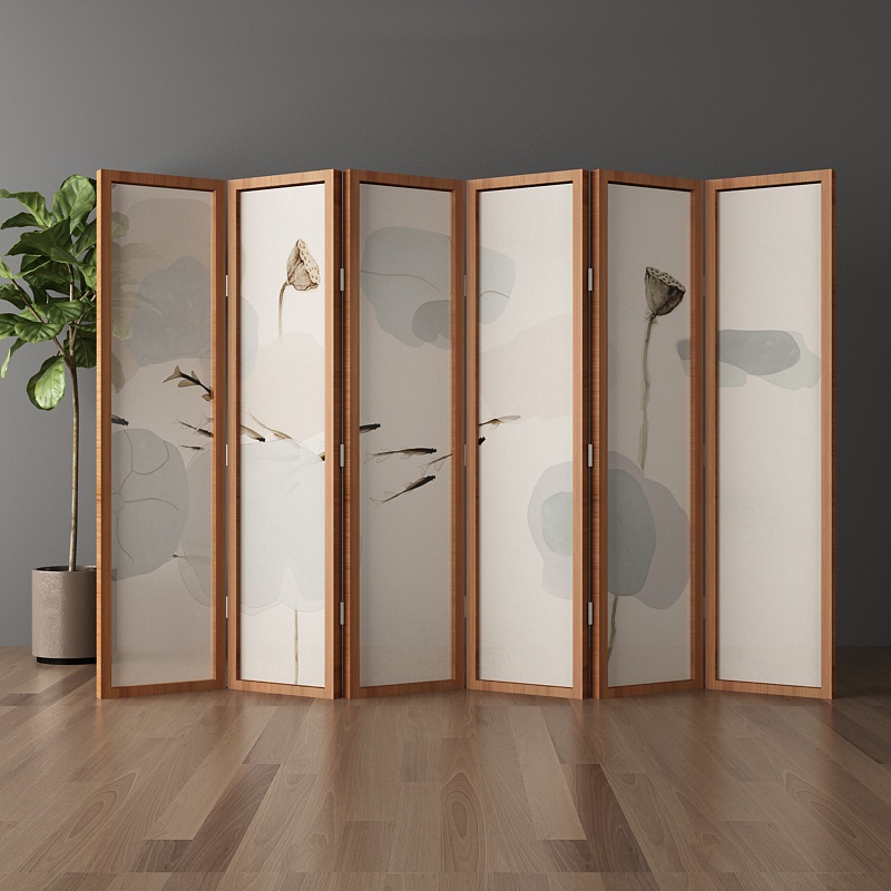 The room divider artifact bedroom partition is facing the door porch screen to separate a small block from the bedside light luxury high-end