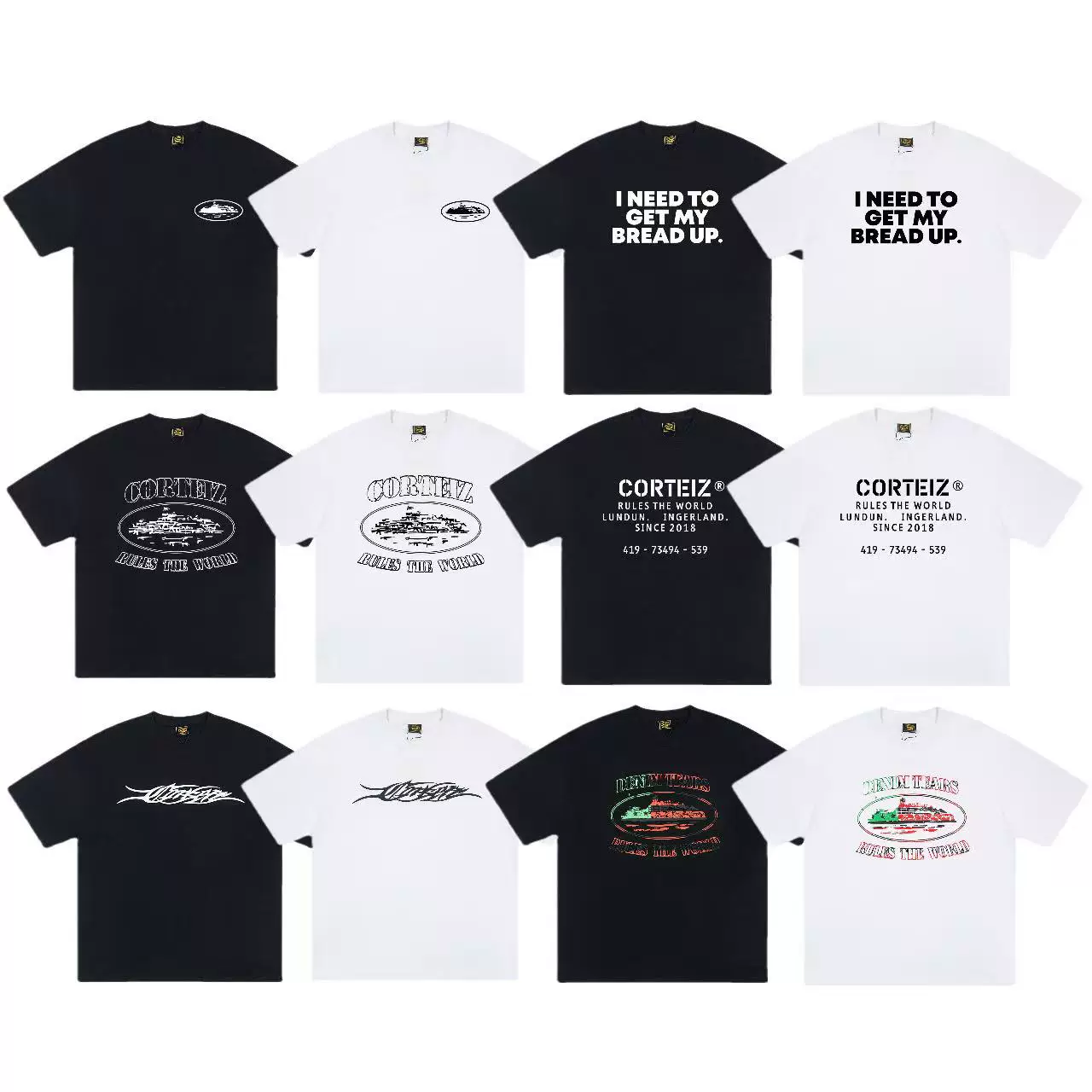 Футболка с принтом Corteiz Letter Graphic Print Tee 26ss Alcatraz с буквой графический принт короткий рукав