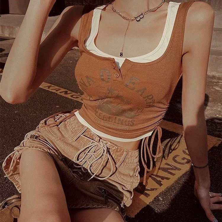 Кроп-топ (Vintage Clothers) Y2K корсет — кибер-бейби стиль, укороченный, размеры S–L