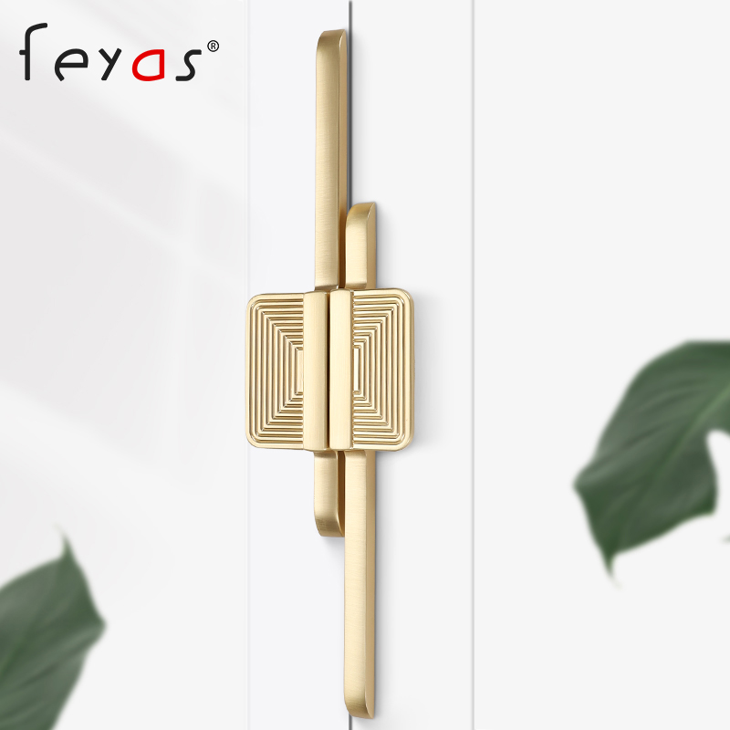 Wardrobe Handle Golden Light Extravagant Square to fit overall cupboard modern minimalist High-end Cabinet Drawer Doorknob