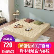 Xinjiang tatami bed frame domestic home main sleeper solid wood double peoples bed 1 8 m adult bed 1 5 m rental room