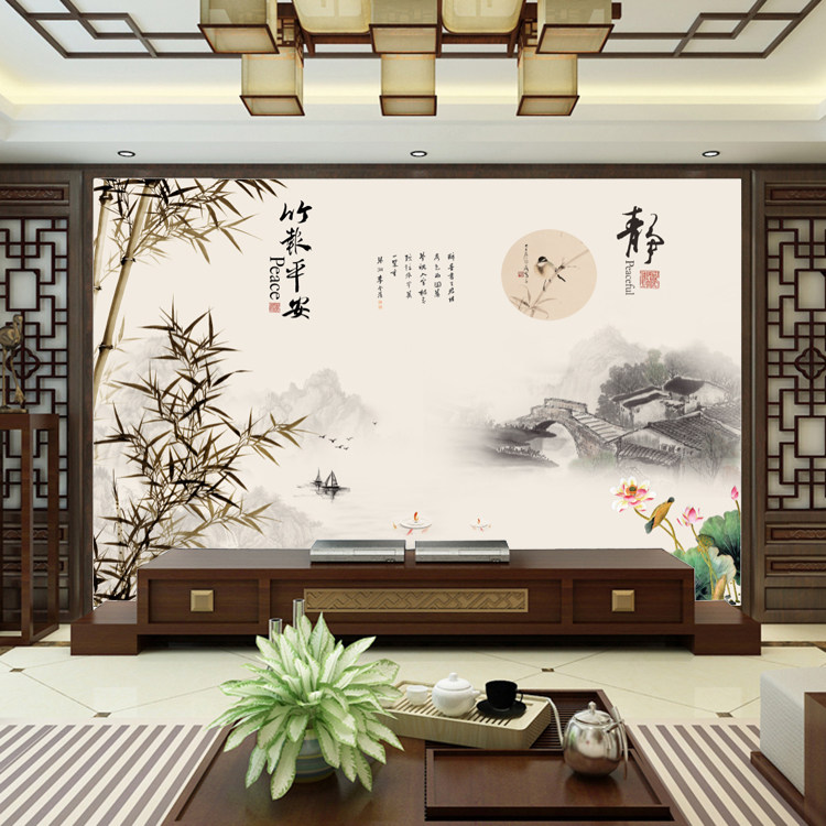 震惊全网!山水宁静致远电视背景墙到底有多绝?新中式客厅天花板实测🔥-集成板-淘宝好物网