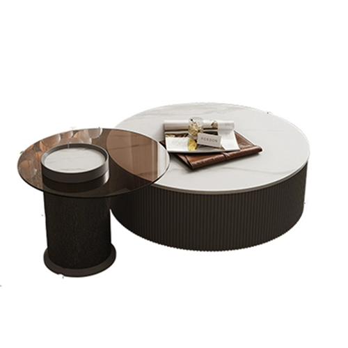 Легкий роскошный дом гостиной журнальный столик небольшая квартира скандинавская каменная тарелка Круглу