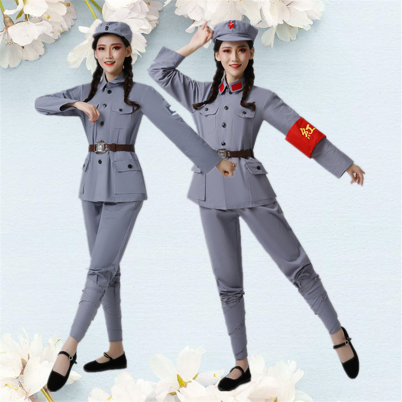 Adult Cotton and Linen Red Army Performance Costumes, New Fourth Army Pure Cotton Military Uniforms, Old Coarse Cloth Eighth Route Army Clothes, Anti-Japanese War Film Costumes