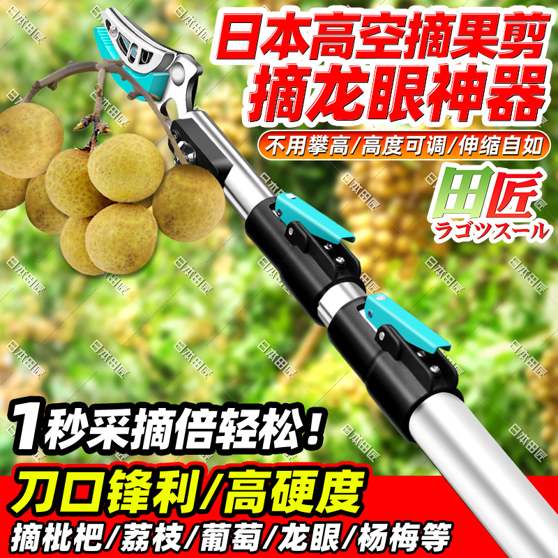 Japanese Imported Fruit Picking Scissors for Picking Loquats from High Places, Extendable Fruit Picking Tool, Telescopic, Two-Day Delivery to Guangdong Japanese Imported Fruit Picking Scissors for Picking Loquats from High Places, Extendable Fruit Picking Tool, Telescopic, Two-Day Delivery to Guangdong