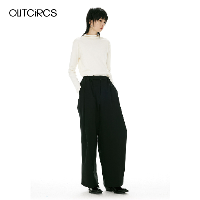 Outcircs Relaxed Fit Pants for Women, Autumn and Winter Straight-Leg Drapey Lazy Suit Pants, Winter Casual Pants
