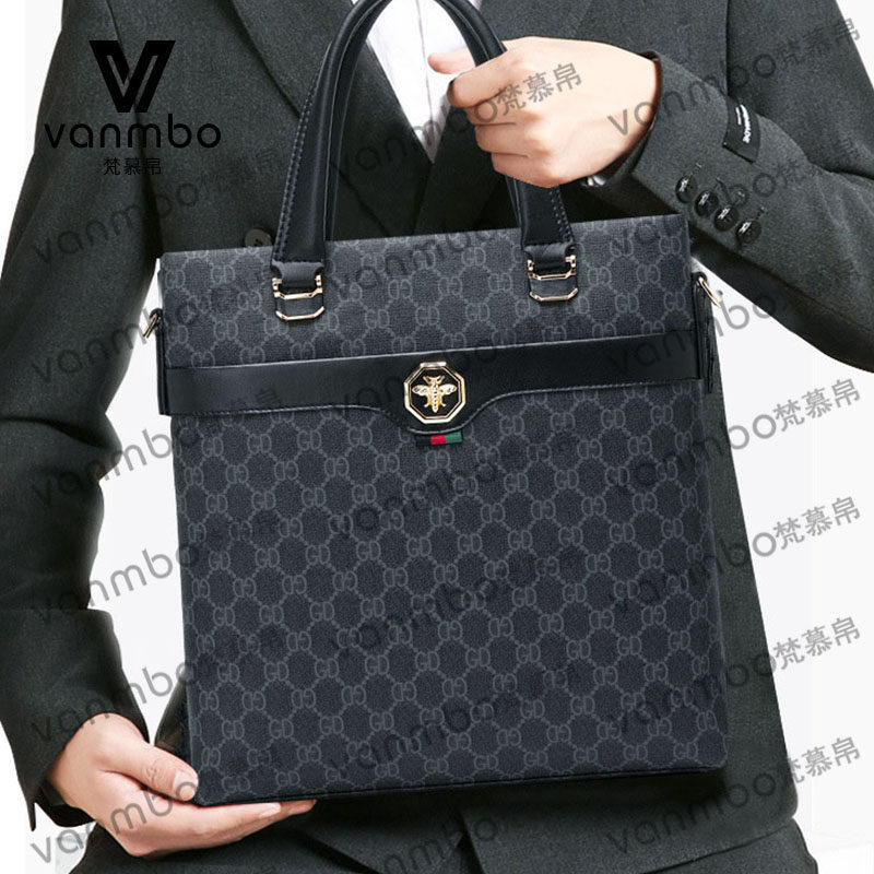 Man Bag Briefcase Genuine Leather Handbag Men Business Casual Vertical single shoulder Inclined Satchel Soft Bull Leather Bag