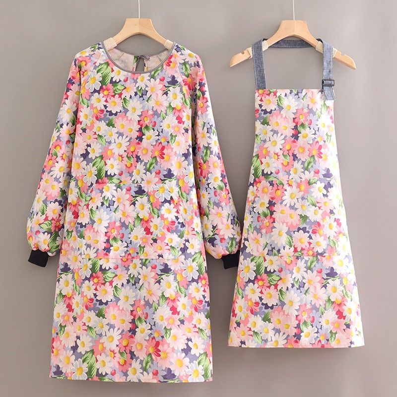 Pure cotton canvas apron 2022 new full cotton fabric Han version Crushed Florist Lady fashion hanging neck hood clothes for home