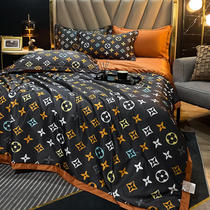 Ice silk summer quilted by natural silk air conditioning by washed real silk summer cool by four pieces of summer single double summer thin quilt