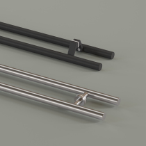 Glass door handle stainless steel 304 thickened simple hotel shopping mall framed glass door handle wooden door long handle