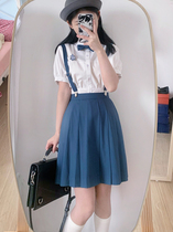 (Qingyang Twilight) feet between feet JK original uniform school brother-in-law wind cashew shirt braces skirt
