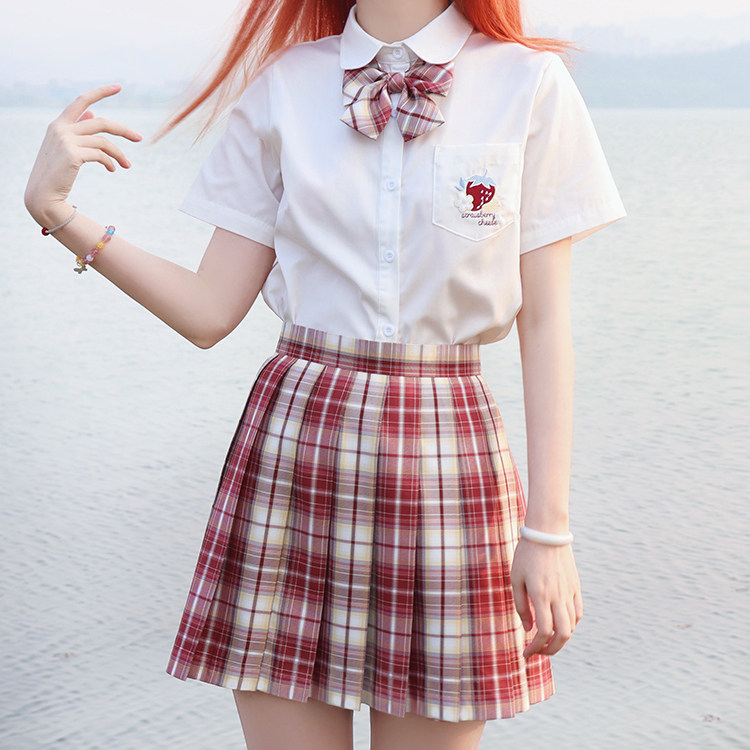 One-size (strawberry cheese) assorted JK uniform embroidered shirt