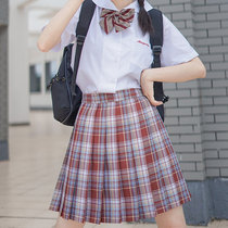 Spot(old dream)Feet between jk uniform painting hand original plaid pleated skirt Short skirt Mid skirt