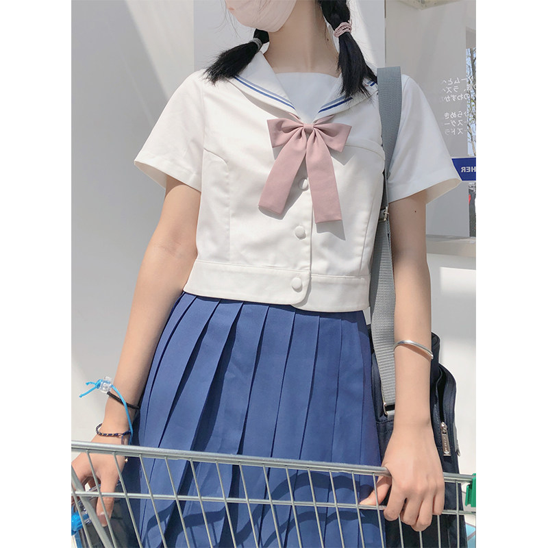 (Xiao Que Lan) Original JK uniform school for all-match autumn and winter sailor suit short-sleeved shirt