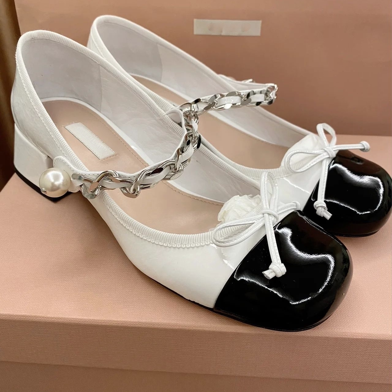 Retro Genuine Leather Bow Mary Jane Small Leather Shoes for Women Miu New Round Toe Thick Heel High Heel Flats Height-Increasing Sandals Retro Genuine Leather Bow Mary Jane Small Leather Shoes for Women Miu New Round Toe Thick Heel High Heel Flats Height-Increasing Sandals