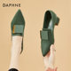 Daphne pointed toe mid-heel green single shoes women's summer 2022 new thick-heeled scoop shoes boat shoes temperament high-heeled shoes