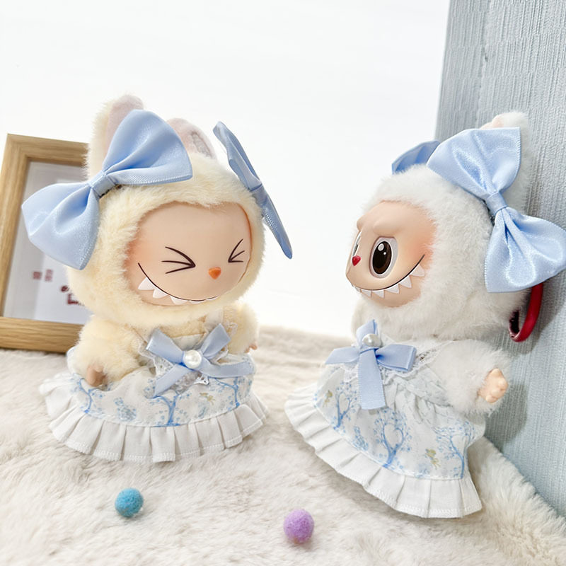 Labubu Clothes – Blue Chanel Style Skirt Suit | nekolulu 6 Labubu Clothes – Blue Chanel Style Skirt Suit | nekolulu