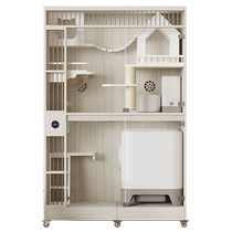 Smart cat villa solid wood cat cage real-time temperature monitoring cat cabinet cat nest cattery cat room cat house large space