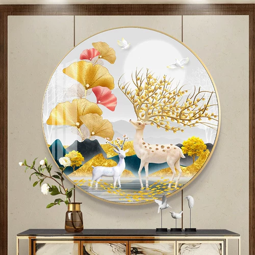 Крестовая стежка оленя оленя 2023 Новая 5D Diamond Painting полна буровых комнат гинкго листовые наклейки на лосей джиншан