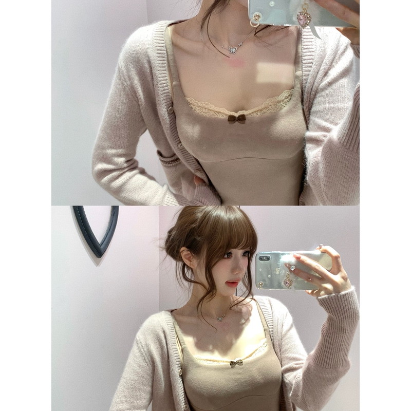 Fabulous Me Daily Girl Fabric Fm New Season Label Pocket Cardigan