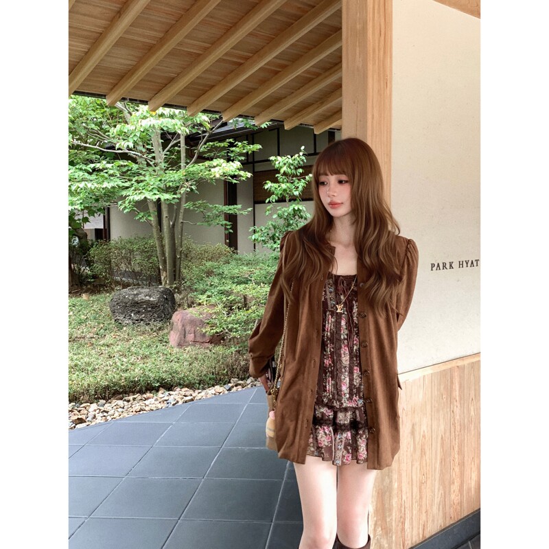 Fabulous Me Three-Panel Kyoto Diary Suede Trench Coat/Lace Skirt Mid-Length Short Jacket Fabulous Me Three-Panel Kyoto Diary Suede Trench Coat/Lace Skirt Mid-Length Short Jacket