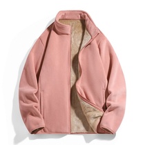 High quality lamb wool thick coat womens autumn and winter Ollie fleece plus velvet pink jacket lamb velvet sweatshirt