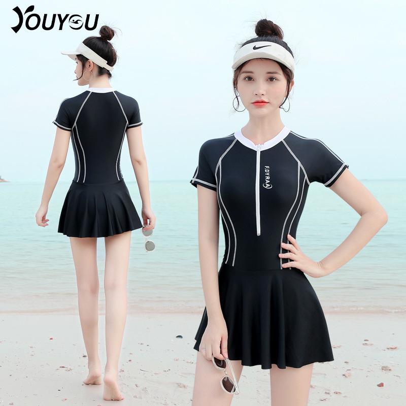 New connected swimsuit swimmer 2022 skinny conservative swimwear Xia hot spring sports professional bubbling skirt